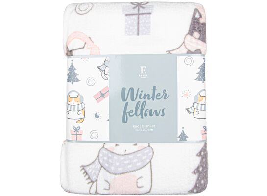 Koc WINTER FELLOWS 150 x 200 cm biały