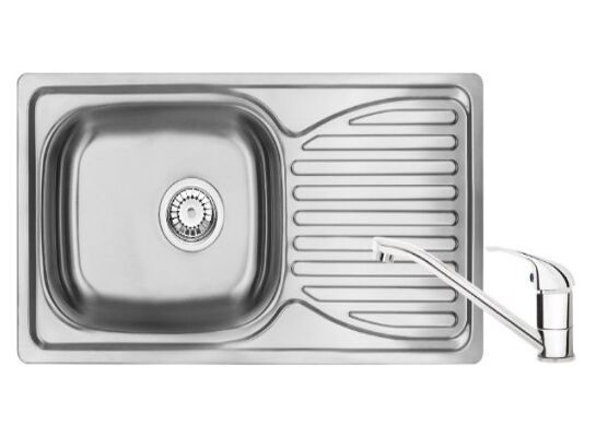 Zlewozmywak z baterią stal Deante