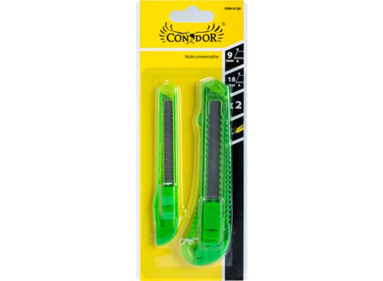 Nóż do tapet 9 mm 18 mm, zestaw: 2 sztuki Condor