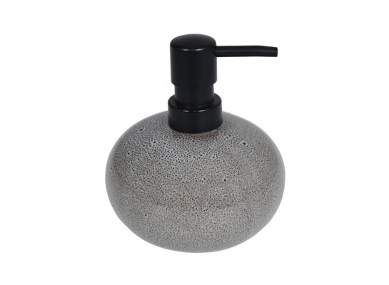 Dozownik do mydła BARI ceramiczny 13 cm czarno-szary Bisk