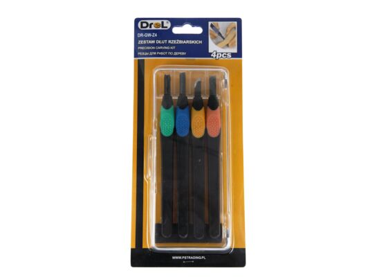 Dłuto rzeźbiarskie zestaw 4 sztuk Drel