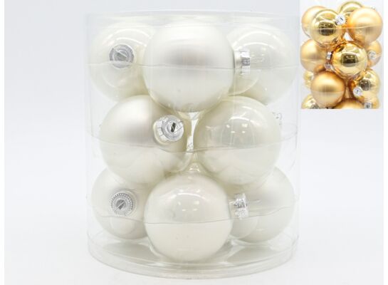 Bombki szkło 12 sztuk 6 cm złote