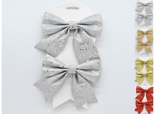 Kokarda brokatowa 14 x 13 cm 2 sztuki mix kolorów