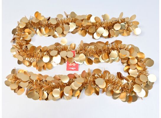 Łańcuch choinkowy 13 cm x 2 m złoty