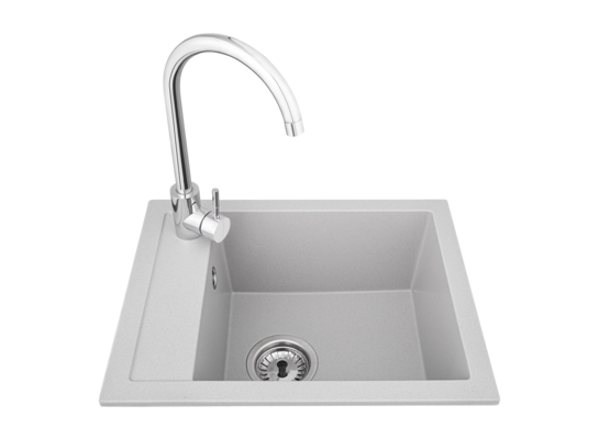 Zlewozmywak z baterią axi-gran szary Axis