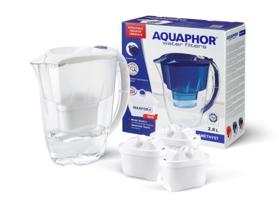 Dzbanek filtrujący Amethyst 2,8 + 3 szt. wkładów B100-25 Maxfor biały Aquaphor