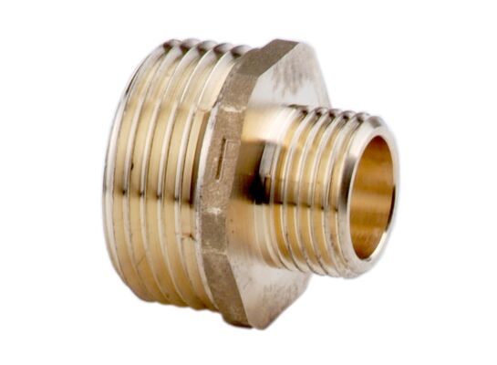 Nypel redukcyjny mosiężny 1" x 1/2" żółty