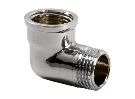 Kolanko mosiężne 3/8" nakrętno-wkrętne chrom