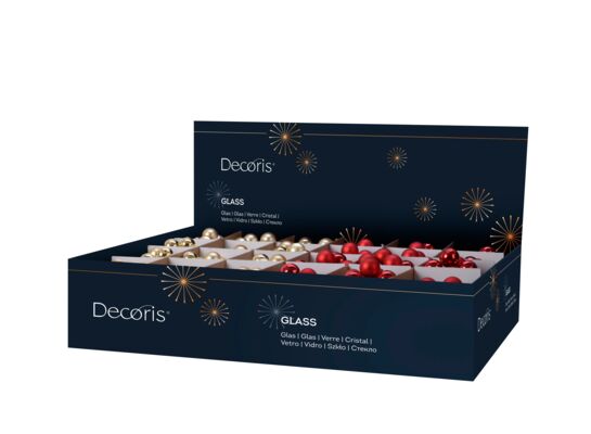 Wiązka bombek szklanych 2 cm 10 sztuk czerwony / złoty