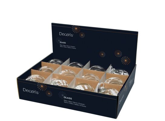 Bombka szklana dekorowana mix 4 rodzajów Decoris