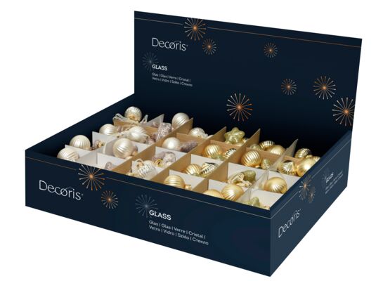 Wiązka szklanych bombek 3 sztuki mix