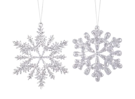 Zawieszka akrylowa śnieżynka srebrna
