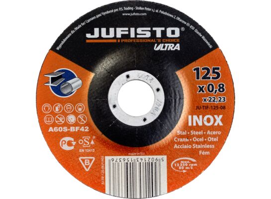 Tarcza do cięcia 125 x 0,8 x 22,2 mm inox Jufisto