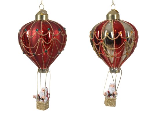 Bombka szklana balon 7,5 x 14 cm mix