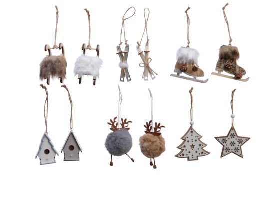 Zawieszka ze sklejki mix 12 rodzajów