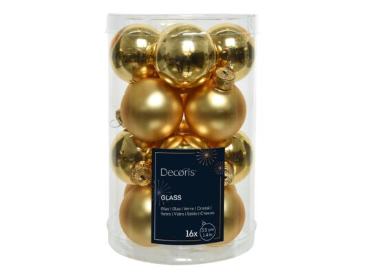 Bombki szklane mix 3,5 cm złote