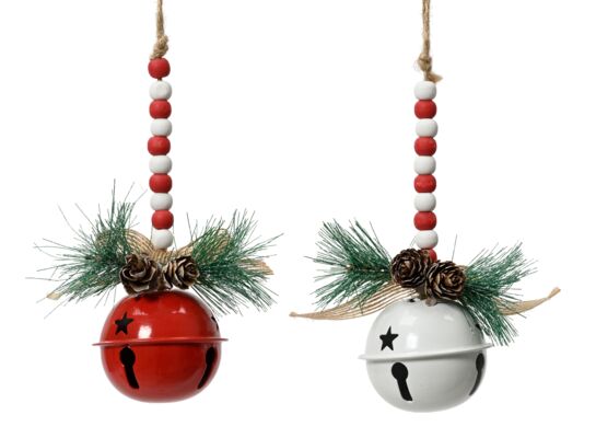 Zawieszka z koralików z dzwonkiem 6,5 x 15 cm mix