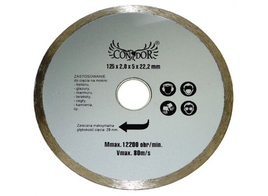 Tarcza diamentowa do cięcia na mokro pełna 125 mm Condor