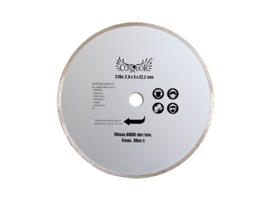 Tarcza diamentowa do cięcia na mokro pełna 230 mm Condor