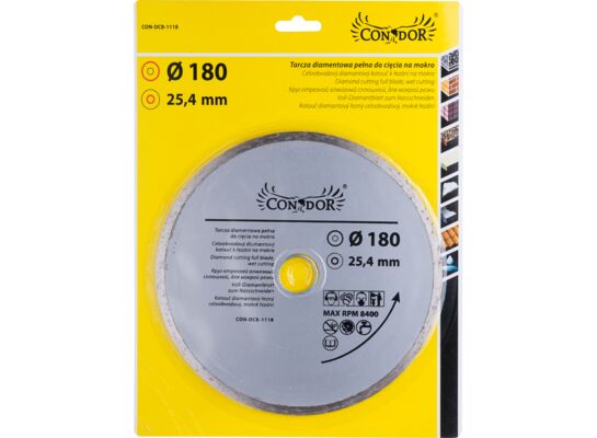 Tarcza diamentowa do cięcia na mokro pełna 180 x 25,4 mm Condor