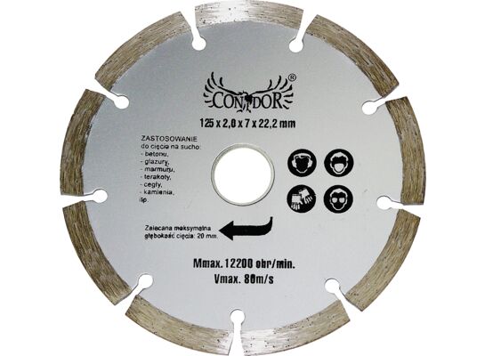 Tarcza diamentowa do cięcia na sucho segmentowa 125 mm Condor