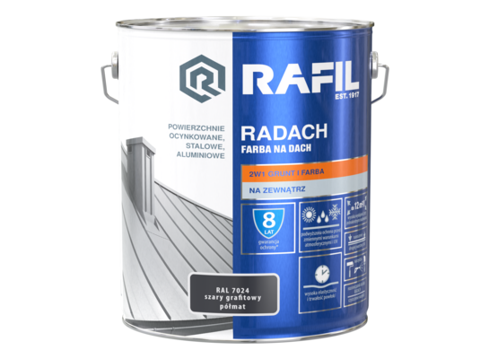 Farba na dach Radach szary grafit 10 l