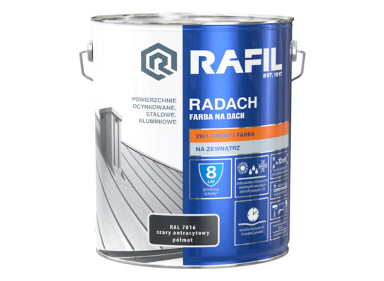 Farba na dach Radach szary antracyt 10 l