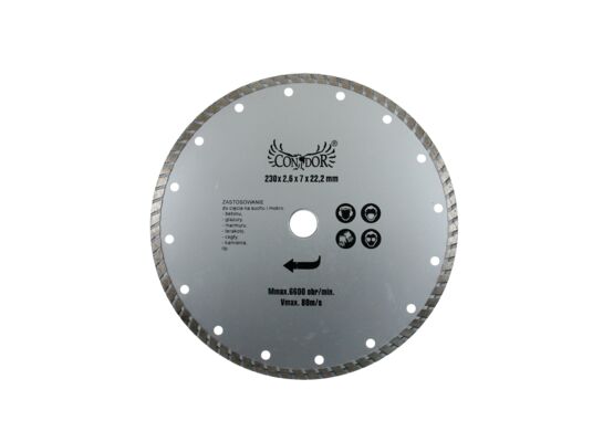 Tarcza diamentowa do cięcia na sucho TURBO 230 mm Condor