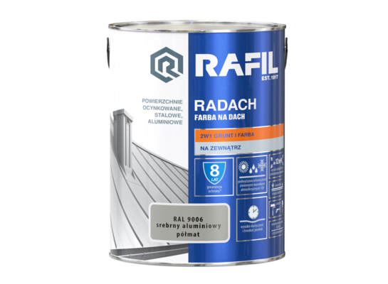 Farba na dach Radach srebrny aluminiowy 5 l