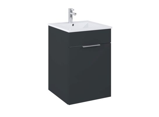Zestaw szafka łazienkowa z umywalką Qubo ciemnoszara 58 cm Elita