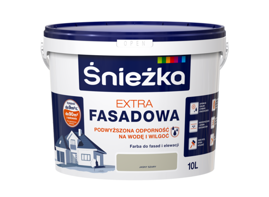 Farba fasadowa Extra jasny szary 10 l Śnieżka