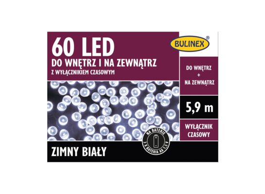 Lampki LED 60 sztuki zewnętrzne na baterie BULINEX