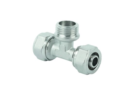 Trójnik Pex skręcany 20 x 3/4 gwint zewnętrzny