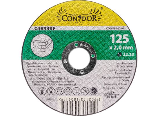 Tarcza korundowa do cięcia betonu 125 x 3 mm Condor