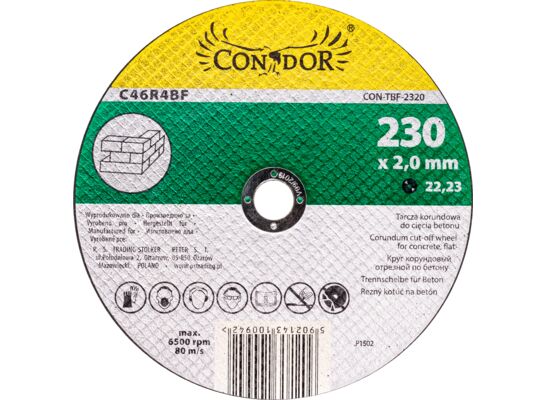 Tarcza korundowa do cięcia betonu 230 x 3 mm Condor
