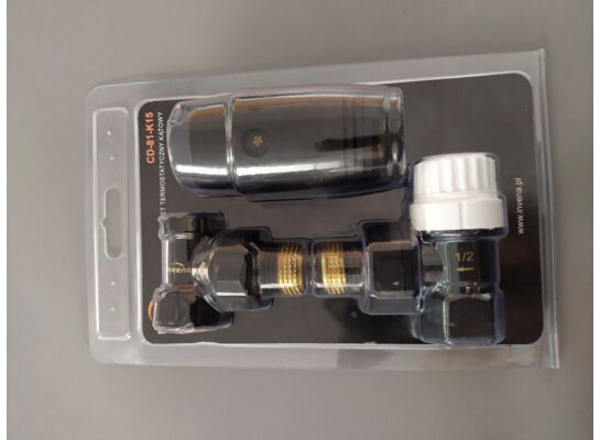 Komplet termostatyczny kątowy czarny Invena