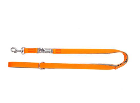 Smycz Energy Silver przedłużana z taśmy pp pojedynczej pomarańczowo-szara 2 x 220 cm 14738