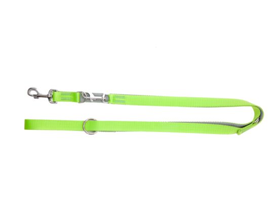 Smycz Energy Silver przedłużana z taśmy pp pojedynczej zielono-szara 1,6 x 220 cm 14733