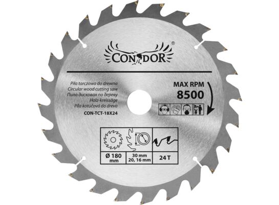 Piła tarczowa do drewna 180 mm x 24 T Condor
