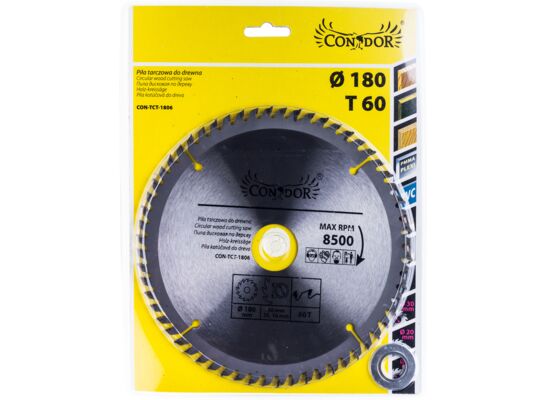 Piła tarczowa do drewna 180 mm x 60 T Condor