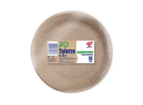 Talerze papierowe okrągłe eko 50 sztuk GAST