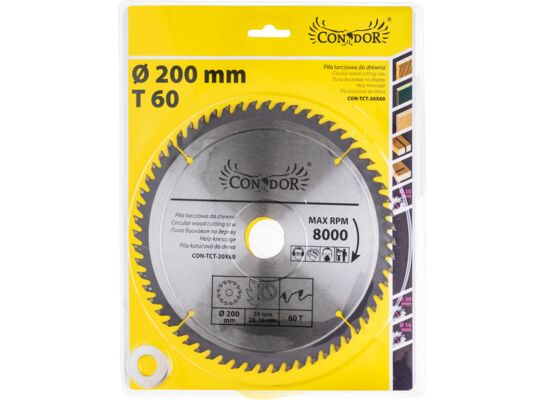 Piła tarczowa do drewna 200 mm x 60 T Condor