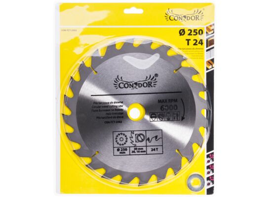 Piła tarczowa do drewna 250 mm x 24 T Condor