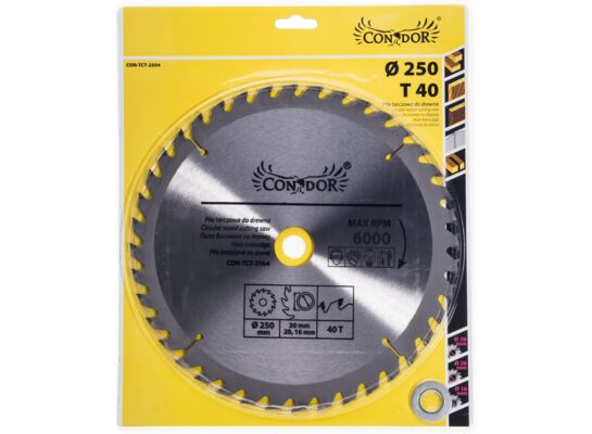 Piła tarczowa do drewna 250 mm x 40 T Condor