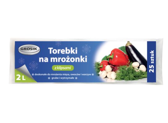 Torebki na mrożonki z klipsem 2 l Grosik
