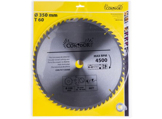Piła tarczowa do drewna 350 mm x 60 T Condor