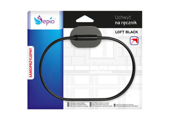 Uchwyt na ręcznik Loft czarny Sepio