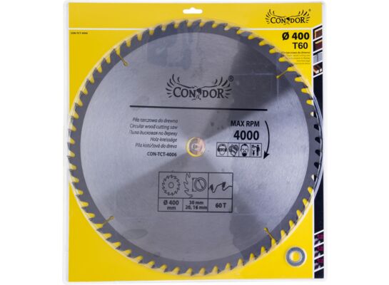 Piła tarczowa do drewna 400 mm x 60 T Condor