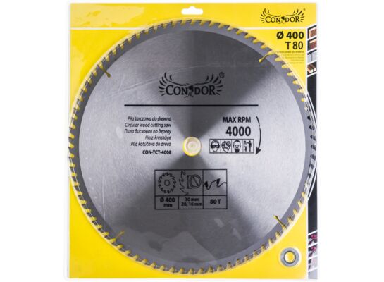 Piła tarczowa do drewna 400 mm x 80 T Condor