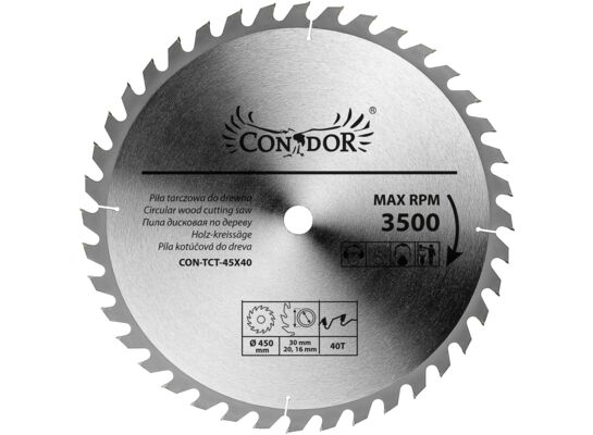 Piła tarczowa do drewna 450 mm x 40 T Condor